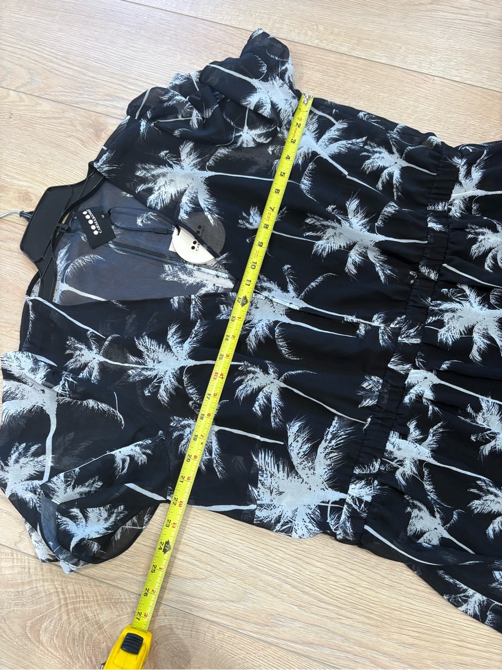 Carmakoma‎ Black and White Palm-Print Midi Dress size M - Picture 4 of 6